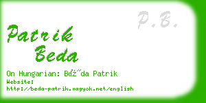 patrik beda business card